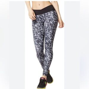 Zumba Fitness Black & Gray Marble-Print Leggings